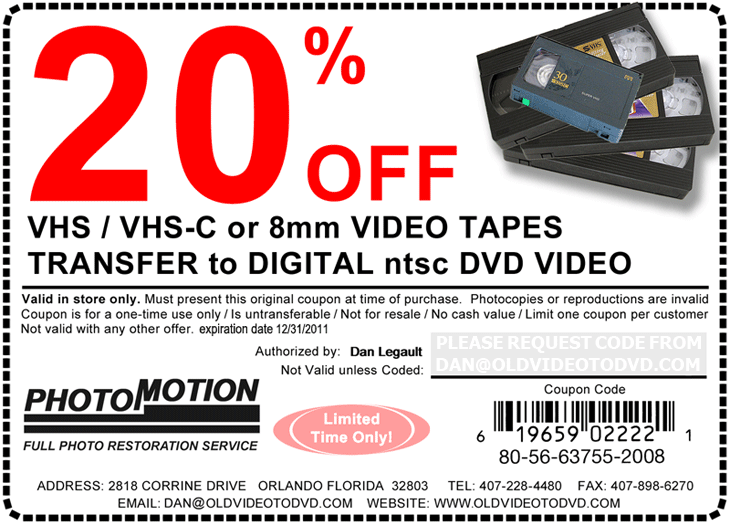 20% off Coupon for Transfer to Digital